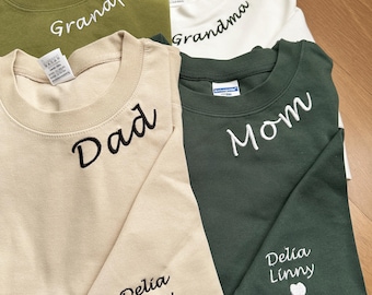Sudadera de abuela personalizada con nombres de nietos en la manga, sudadera con capucha de abuela personalizada, atuendo de abuela, ropa de Gigi Mimi, regalos para el día de la madre