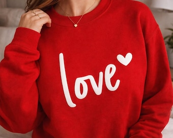 Love Sweatshirt, Heart Hoodie, Valentines Day Sweatshirt, Women's Sweatshirt, Couple Sweatshirt, Gift For Her, Love Hoodie