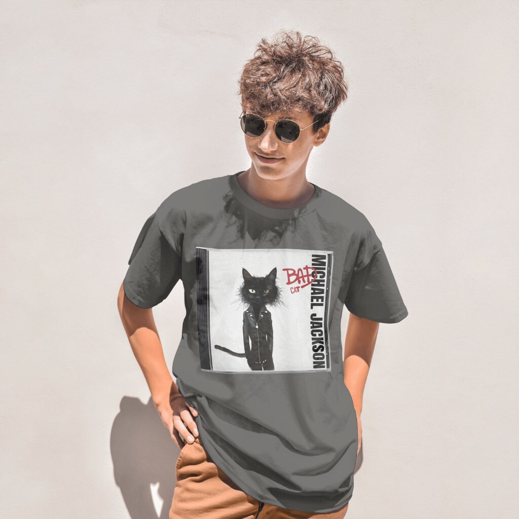 Bad Cat T-shirt: Michael Jackson Album Cover Parody - Etsy