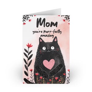 Purr-fect Mom Greeting Card Set | Heartfelt Cat Designs for Celebrations, Birthdays, Mother&#39;s Day, or Just Because