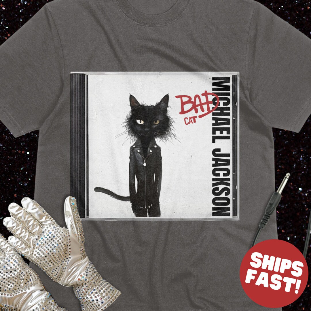 Bad Cat T-shirt: Michael Jackson Album Cover Parody - Etsy
