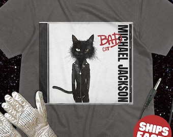 Bad Cat T-shirt: Michael Jackson Album Cover Parody - Etsy