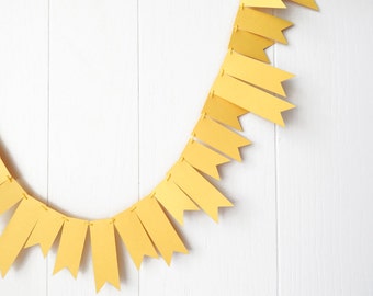 Lemon Yellow Garland Wedding Garland Yellow Bunting Flag Fringe Garland Summer Party