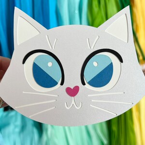 White Cat Card Blank Inside Any Occasion Card