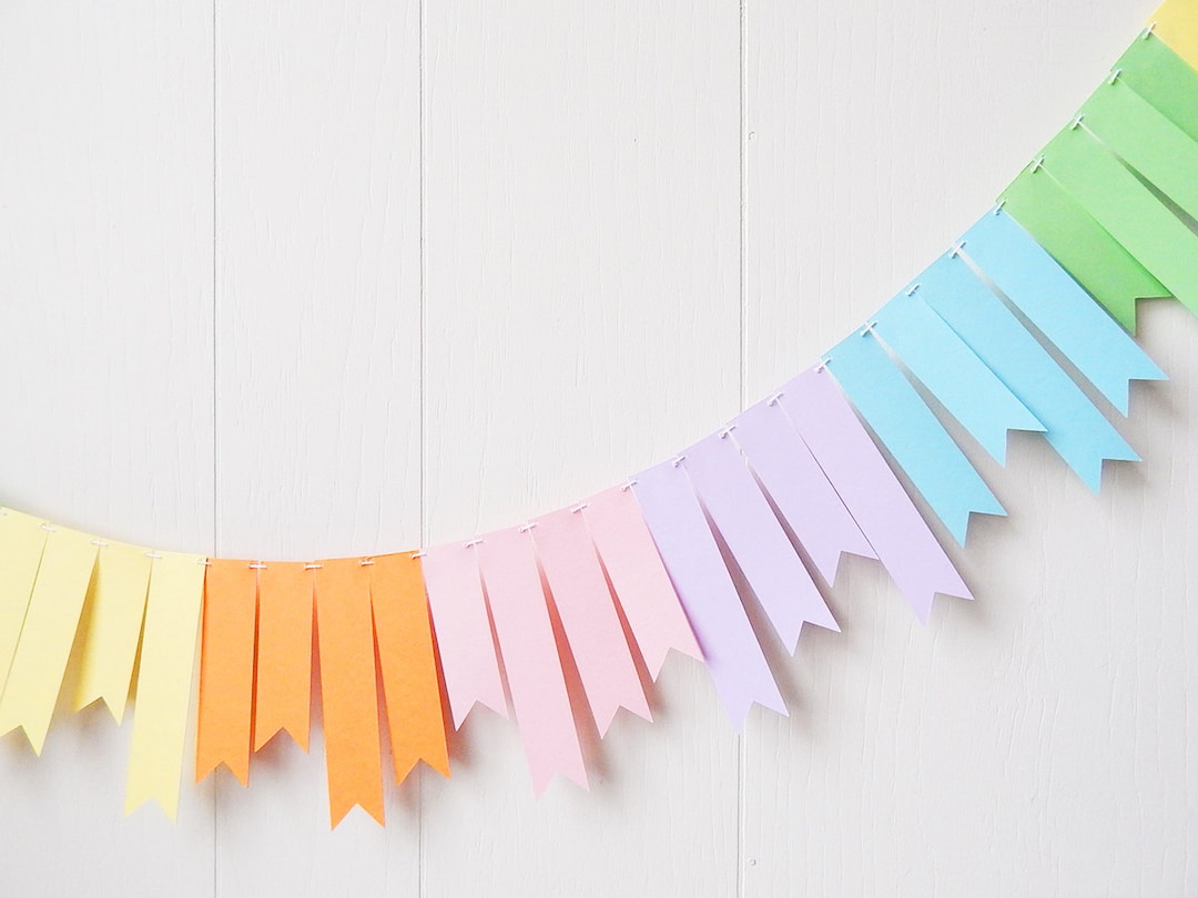 Pastel Rainbow Garland / Fringe Garland / Easter Garland / Rainbow