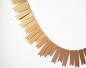 Antique Gold Garland / Wedding Garland / Holiday Decor/ Gold Bunting / Flag Fringe Garland Shiny / Gold Photo Prop