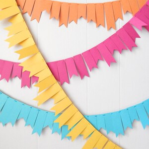 Lemon Yellow Garland Wedding Garland Yellow Bunting Flag Fringe Garland Summer Party image 5