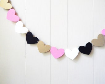 Nursery Wall Accent / Heart Garland / Wedding Decoration / Love Bunting / Love Decor / Photo Prop / Heart Bunting / Adjustable Hand Sewn