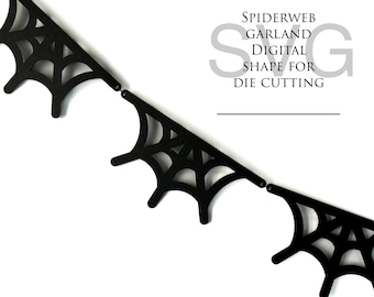 SVG Spiderweb Garland - Digital Download for Die Cutting - Halloween Garland Shape