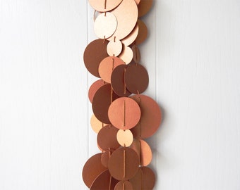 Copper Circle Garland Wedding Decoration New Years Decor Party Decor Photo Prop Holiday Decor