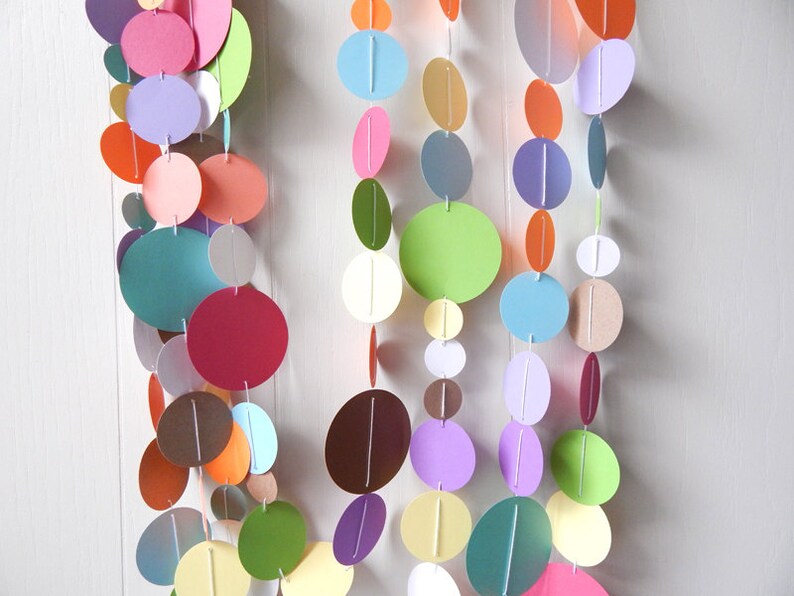 Circle Garland Colorful / Nursery Bunting / Party Garland / Etsy