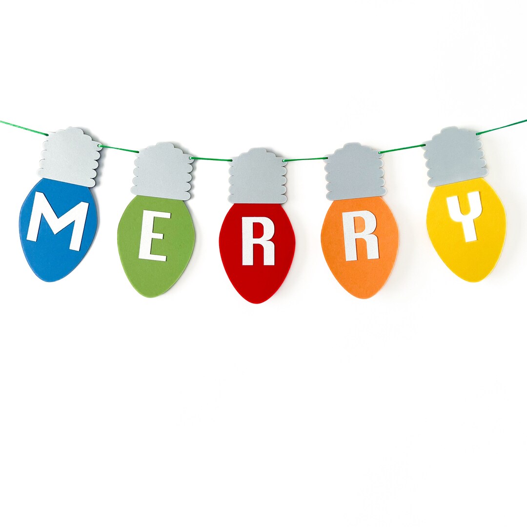 Christmas Light Garland Christmas Bunting Merry Bulb Garland Holiday