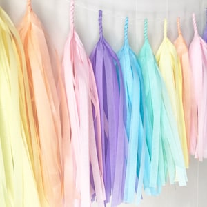 Pastel Rainbow Tassel Garland Kids Room Decor Room decor Dorm Decor Nursery Decor Photo Prop Rainbow Baby Birthday PRE-MADE image 2