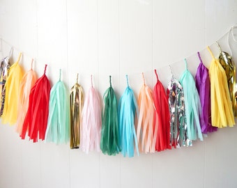 Tassel Garland - Clashy Party Decor - Bridal Shower - Nursery Decor - Photo Prop