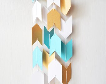 Arrow Garland in Blue White and Gold