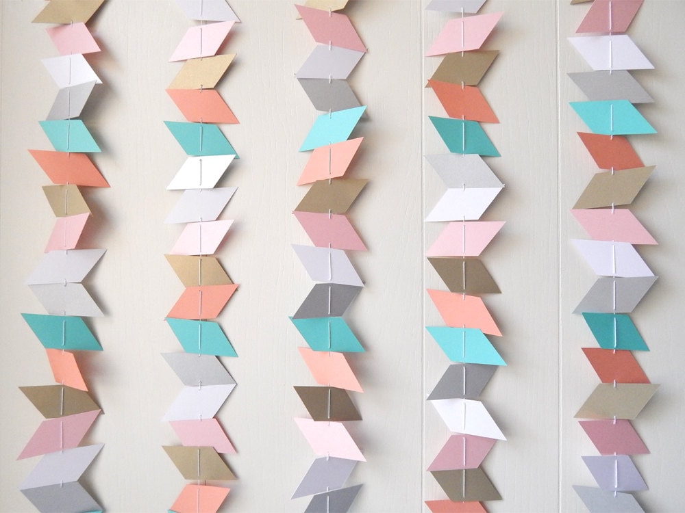 Parallelogram Garland Bunting Banner/Photo Backdrop Wall Hanging Beach House Decor Summer Wedding Nursery