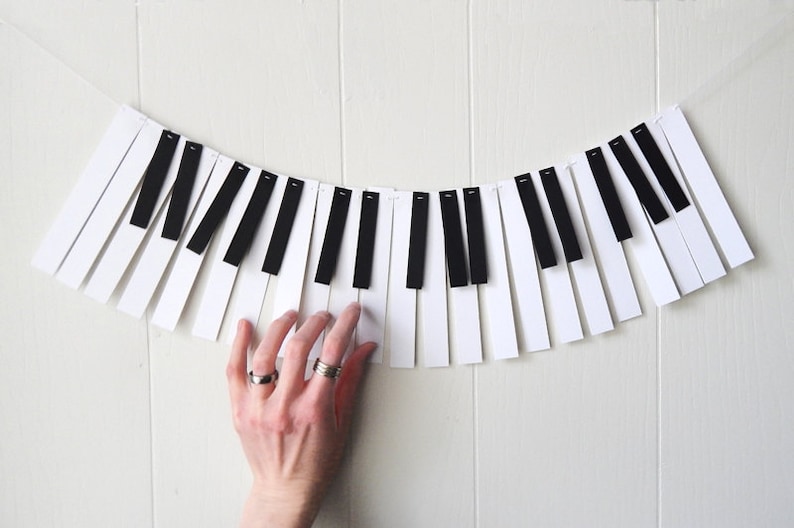 Piano Garland Paper Music Garland Band Party Garland Music Teacher Garland image 1