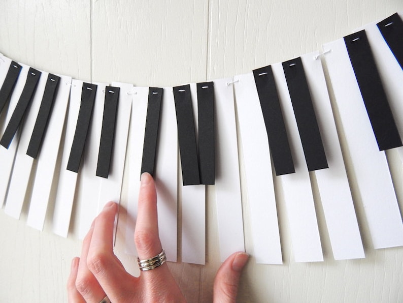 Piano Garland Paper Music Garland Band Party Garland Music Teacher Garland image 2