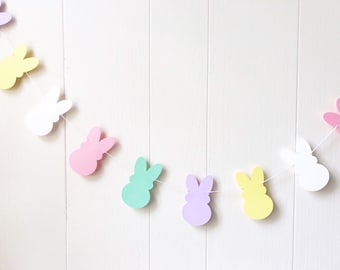 Easter Decor - Spring Garland - Bunny Bunting - Baby Shower Decoration - Nursery - Photo Prop
