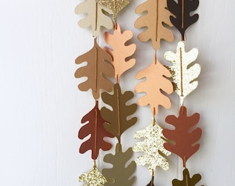 Leaf Garland / Fall Leaf Bunting / Thanksgiving Decor / Photo Prop / Back To School / Fall / Leaf Decor