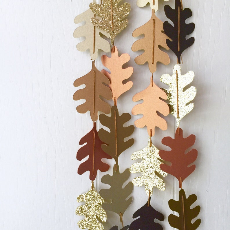 Leaf Garland / Fall Leaf Bunting / Thanksgiving Decor / Photo image 0