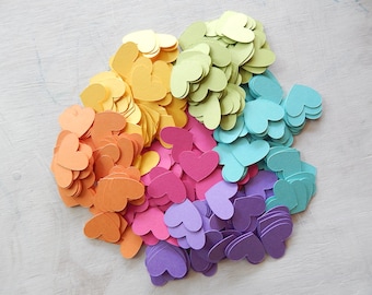 Luxe Paper Rainbow Heart Confetti 1 Inch