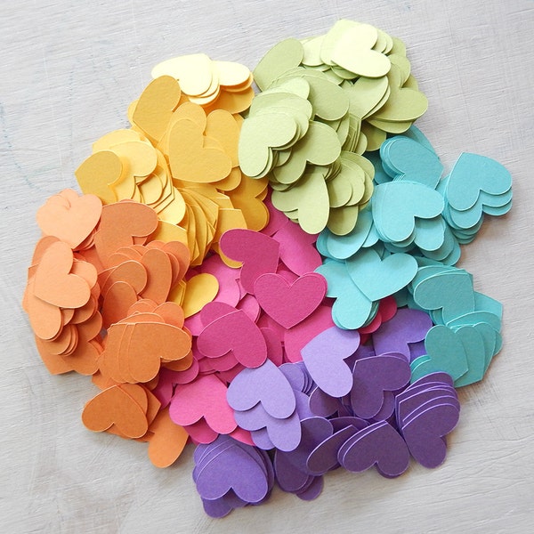 Luxe Paper Rainbow Heart Confetti 1 Inch