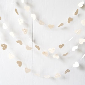 Cream Heart Bunting / Cream Mini Garland image 1