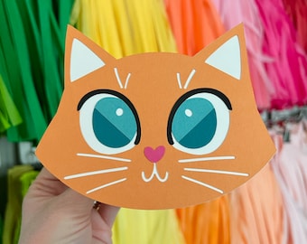 Halloween Orange Cat Card Blank Inside Any Occasion Card