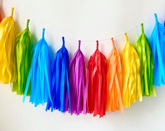 ROYGBIV Rainbow Tassel Garland - Party -Nursery Decor - Photo Prop