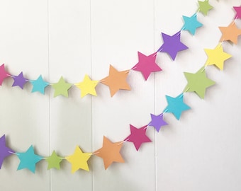 Rainbow Star Garland / Wedding Decoration / Garland Bunting / Kids RoomDecor / Nursery Decor / Photo Prop / Adjustable Hand Sewn