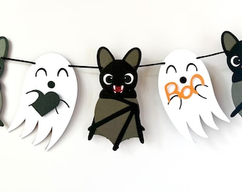 Bat and Ghost Halloween Garland