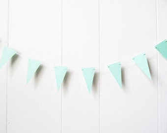 Mint Bunting / Mint Triangle Flag Garland / Nusery Decor / Photo Prop / Party Decor / Bunting / Holiday Decor