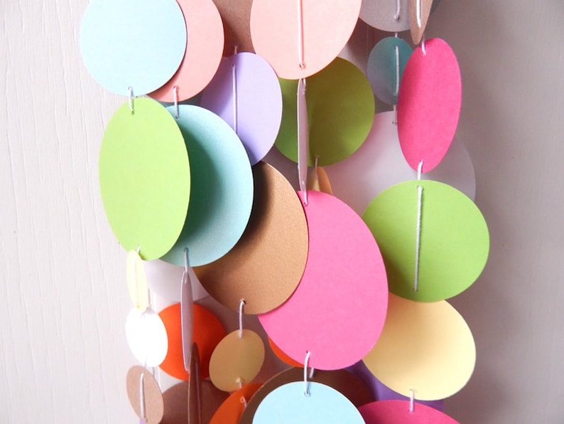 Circle Garland Colorful / Nursery Bunting / Party Garland / Etsy