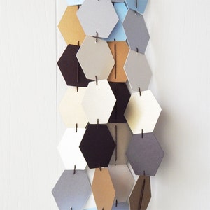 Hexagonal Honeycomb Garland Bunting / Geometric wall hanging
