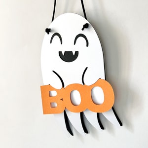 Ghost Wall Hanging - 10 inches Tall - Cute Small Wall Hanging - Paper Halloween Decor