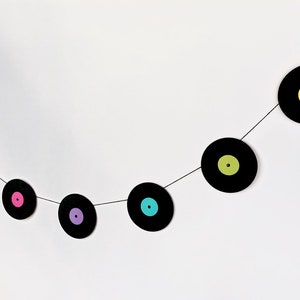 Card Stock Music Garland - Party Decor - Music Decor - records - Photo Prop - Music Teacher Gift -Record Garland