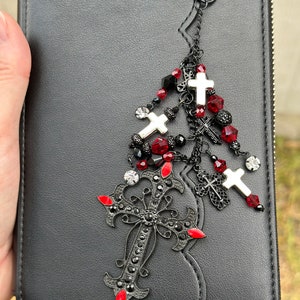 Gothic Cross Zipper Charm, Purse Charm, Keychain Charm, Planner Charm image 4