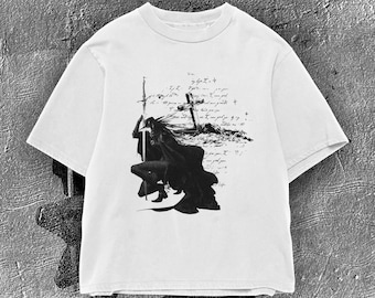 Camiseta gótica con estampado de Vampire Hunter D / Camiseta retro de anime oscuro de los 90