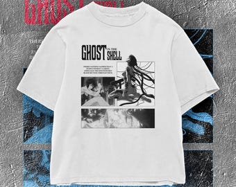 Camiseta pirata de Ghost in the Shell, camiseta de anime cyberpunk de los 90, regalo de manga retro