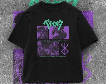 Berserk Guts Bootleg-T-Shirt, Dark-Fantasy-Manga-Shirt, 90er-Jahre-Anime-Streetwear-Geschenk