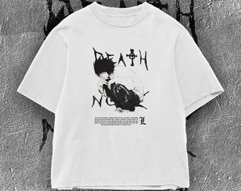 Camiseta pirata de Death Note L, camiseta de estilo gótico anime, regalo de manga de los 2000