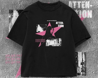 Y2K K-pop Kang Haerin Graphic Tee | Vintage Kpop T-shirt