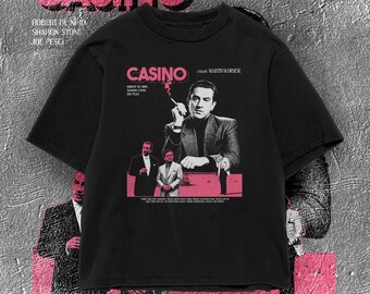 Camiseta de casino, camiseta de película de Scorsese de los 90, ropa urbana vintage estilo gánster (réplica pirata).