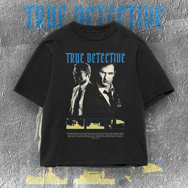 True Detective Vintage Mystery T-shirt, T-shirt | Op films geïnspireerde comfortabele kleuren uit de jaren 90 afbeelding 1