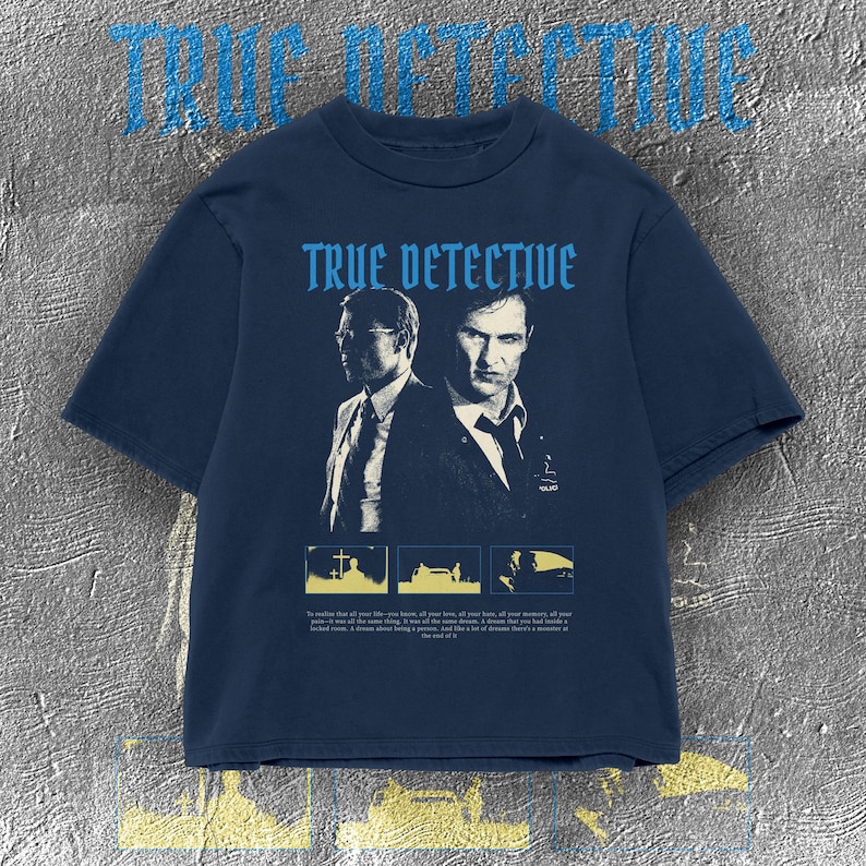 True Detective Vintage Mystery T-shirt, T-shirt | Op films geïnspireerde comfortabele kleuren uit de jaren 90 afbeelding 2