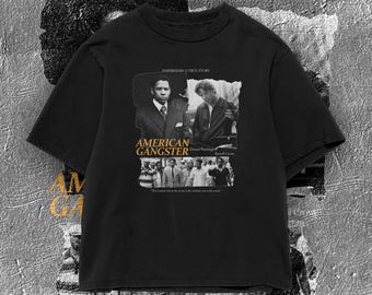 Camiseta de gánster americano, camiseta de película de crimen de los 2000, estampado vintage de streetwear pirata.