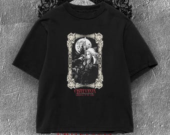 Camiseta de Castlevania Symphony of the Night / Camiseta gótica de videojuegos de los 90 / Vampiro de fantasía oscura