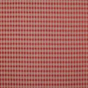 May include: A textile fabric featuring a repeating diamond pattern in shades of deep red and muted beige. The design consists of small, vertically oriented diamond shapes arranged in a grid, creating a textured appearance across the surface.