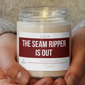 Sewing Gift Seam Ripper Custom Candle Funny Unique Present Handmade For Sewers Seamstress Quilting For Women